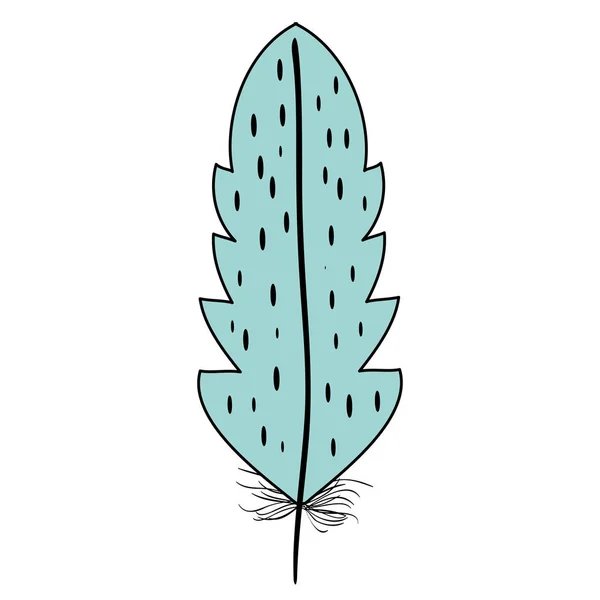 Mignonne plume bohème icône décorative — Image vectorielle