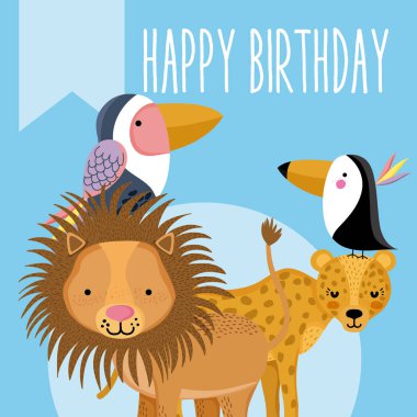 İyi ki doğdun sevimli hayvan kartı