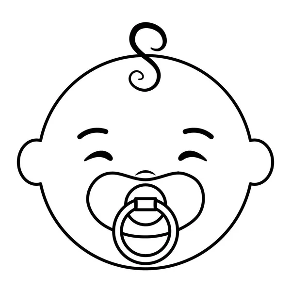 Cute little baby boy with pacifier — Stock Vector