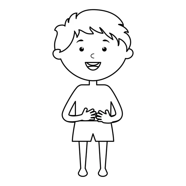 Mały chłopiec z charakterem stroju kąpielową — Wektor stockowy