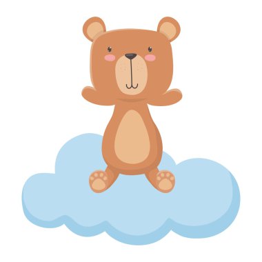 Oyuncak ayı karikatür tasarım vektör illüstrasyon