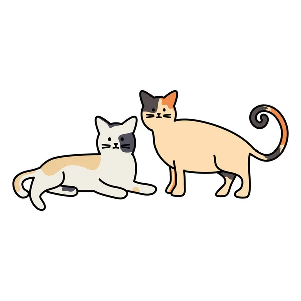 Lindos gatos mascotas adorables personajes — Archivo Imágenes Vectoriales