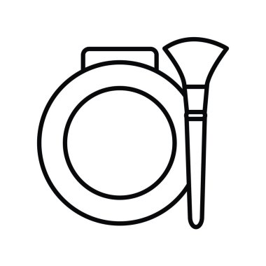 allık ve fırça çizim simgesi makyaj