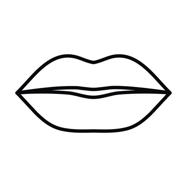 Female lips sensuality isolated icon — Stock Vector