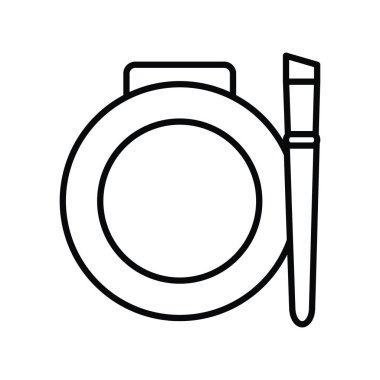 allık ve fırça çizim simgesi makyaj