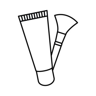 fırça ve parlak çizim makyaj