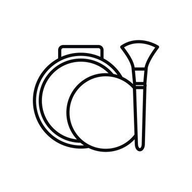 allık ve fırça çizim simgesi makyaj