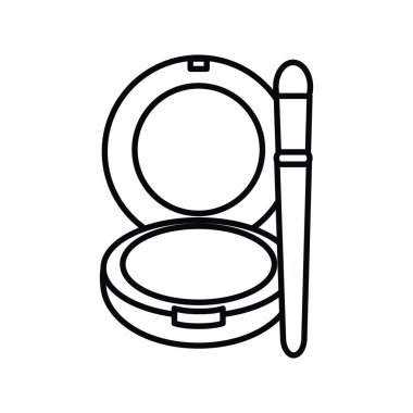 allık ve fırça çizim simgesi makyaj