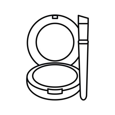 allık ve fırça çizim simgesi makyaj