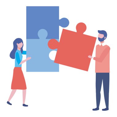 İşadamı ve işkadını tasarım vektör illüstrasyon