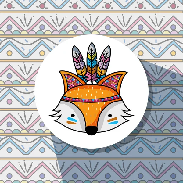 Nice fox tribal animal woodland — Stock Vector