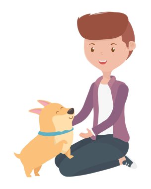 Köpek karikatür tasarımı ile çocuk