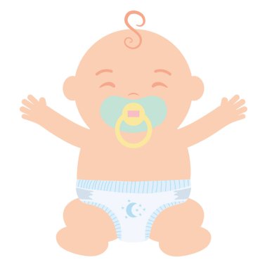 emzik ile sevimli küçük bebek çocuk