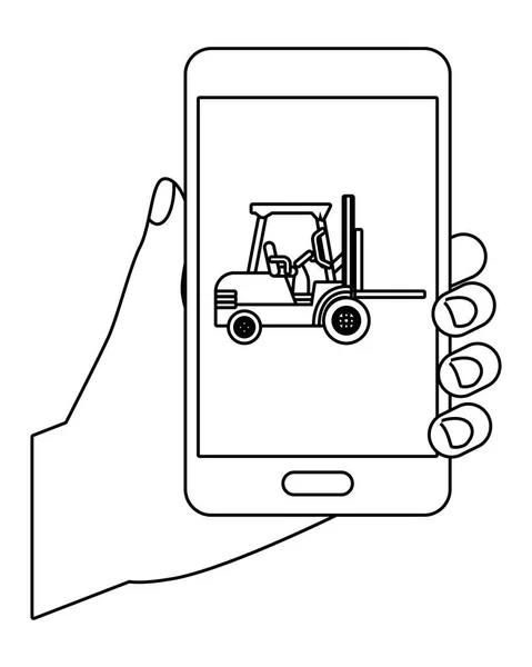 Dispositif de technologie bande dessinée smartphone moderne — Image vectorielle