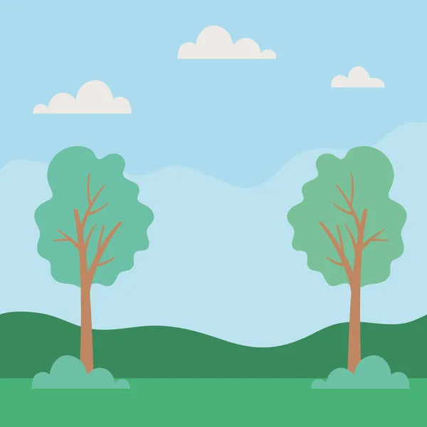 Saison arbres et aménagement paysager — Image vectorielle