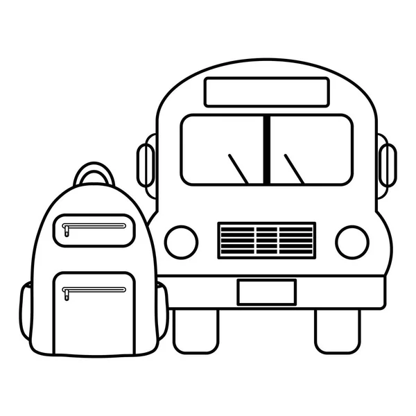 Okul çantası ile otobüs Okulu araç — Stok Vektör