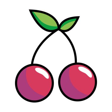 İzole kiraz meyve vektör yapraklar tasarım