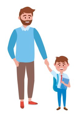 Baba ve oğul gidiyor için okul tasarım