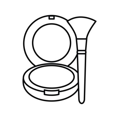 allık ve fırça çizim simgesi makyaj