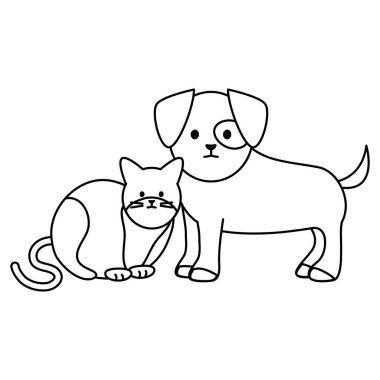 sevimli kedi ve köpek Maskotlar adorables karakterler