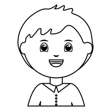 Sevimli küçük öğrenci çocuk karakteri