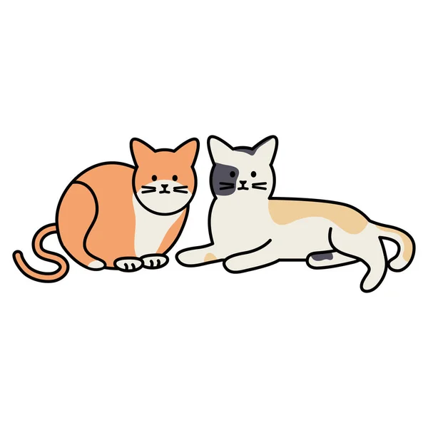 Mascottes mignons chats adorables personnages — Image vectorielle