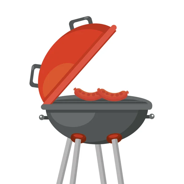 Ilustrador de vectores de diseño de parrilla de barbacoa aislada — Vector de stock