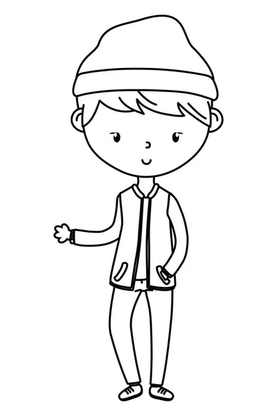 Adolescente menino desenho animado design vetor ilustrador — Vetor de Stock