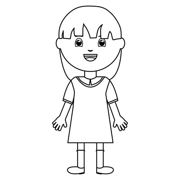 Mignon petit étudiant fille personnage — Image vectorielle