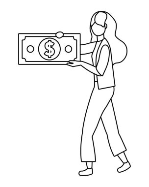 Businesswoman avatar karikatür tasarım vektör illüstrasyon