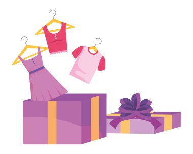 Hediye ve bez tasarım vektör illüstrasyon