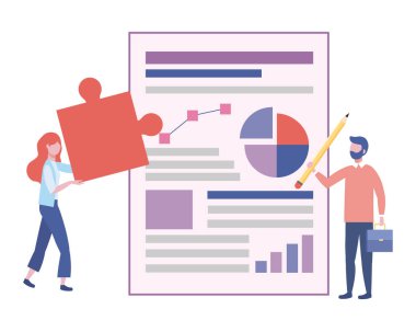 İşadamı ve işkadını tasarım vektör illüstrasyon