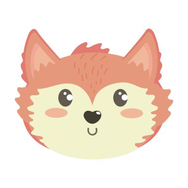 İzole karikatür çizim vektör tilki