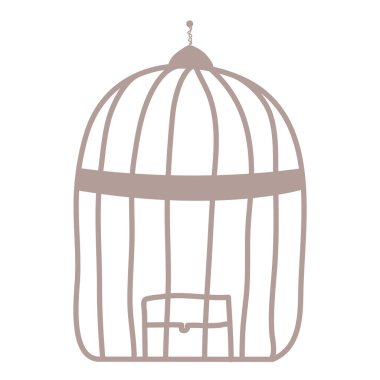 izole kafes kuş simge