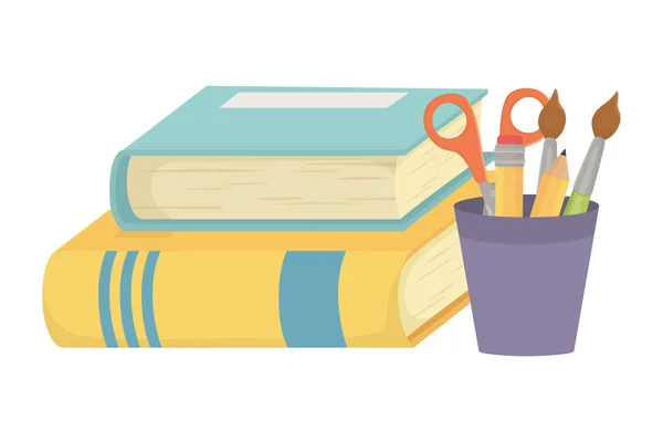Livros e material escolar design — Vetor de Stock