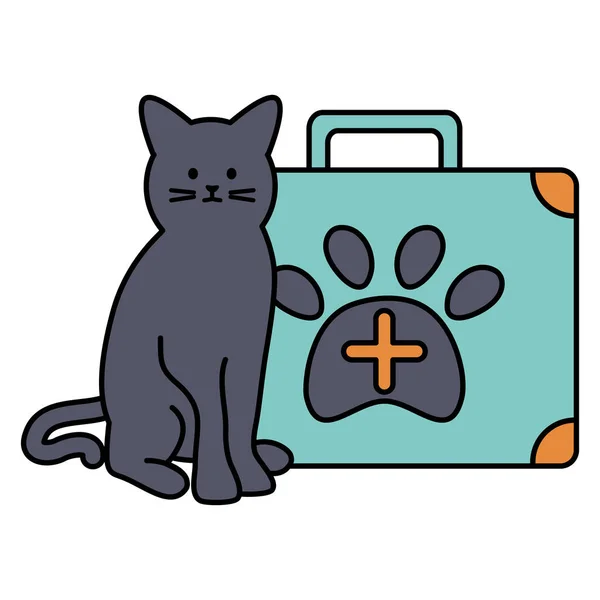 Милий талісман кота з медичним набором — стоковий вектор