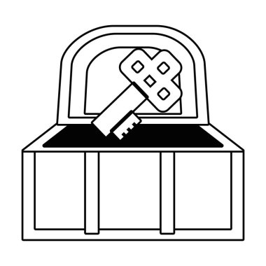 İzole hazine göğüs tasarım vektör