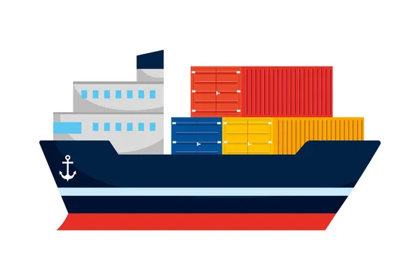 Cargo grote ware schip cartoon — Stockvector