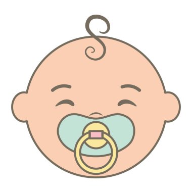 emzik ile sevimli küçük bebek çocuk