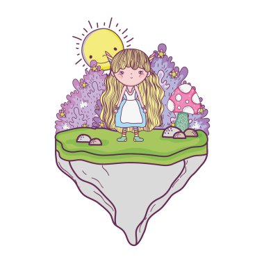 Unicorn boynuzları karakteri ile sevimli küçük peri