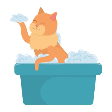 Kedi karikatür alarak duş tasarım