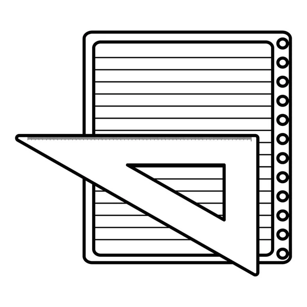 Φύλλο χαρτιού σημειωματαρίου με κανόνα — Διανυσματικό Αρχείο