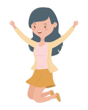 Genç kız karikatür tasarım vector Illustrator