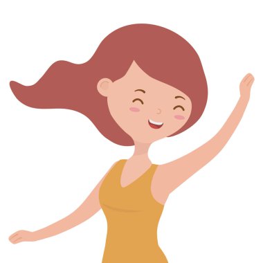 Genç kız karikatür tasarım vector Illustrator