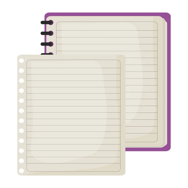 Sheet ile Notebook okul temini — Stok Vektör