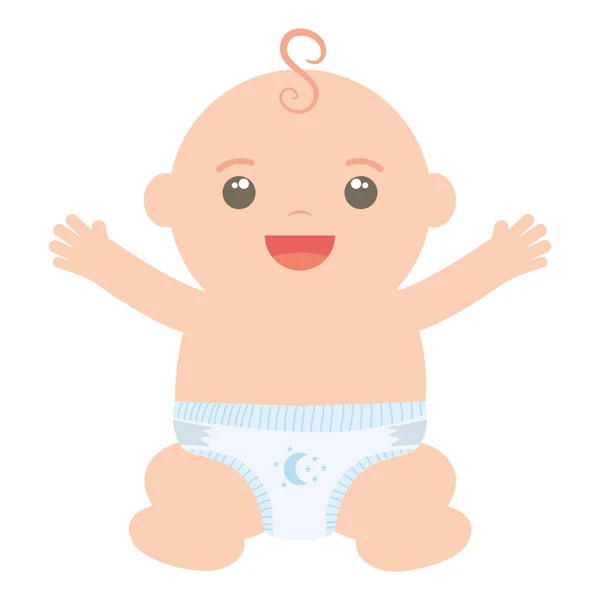 Lindo pequeño bebé chico carácter — Vector de stock