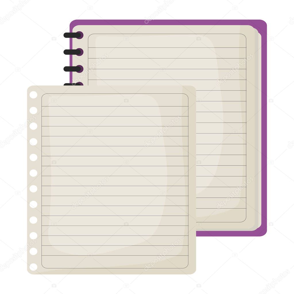 notebook school supply with sheet