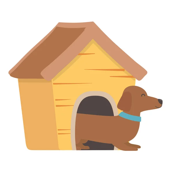 개 만화 내부 나무 집 디자인 — 스톡 벡터