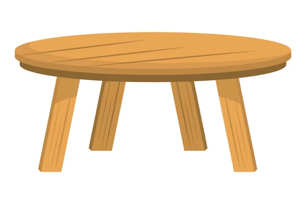 Ilustrador vectorial de diseño de mesa de madera aislada — Vector de stock