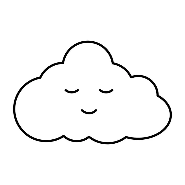 Lindo nube kawaii personaje cómico — Vector de stock